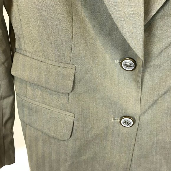 Womens Size 4 Escada Italian Wool Taupe Two-Button Blazer Jacket - Picture 3 of 5